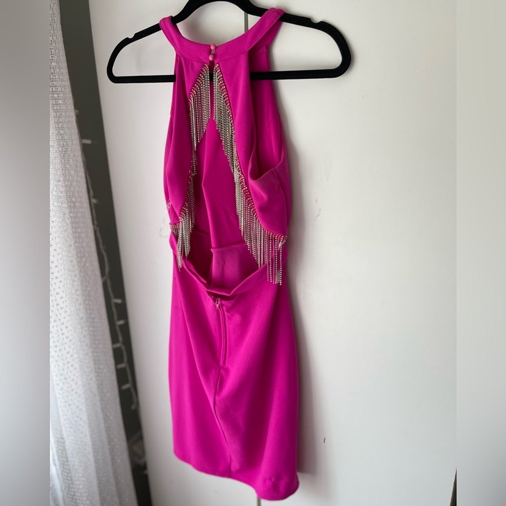 Pink formal dress with sparkly back